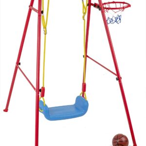 Huśtawka + Kosz do gry z piłką na metalowej ramie